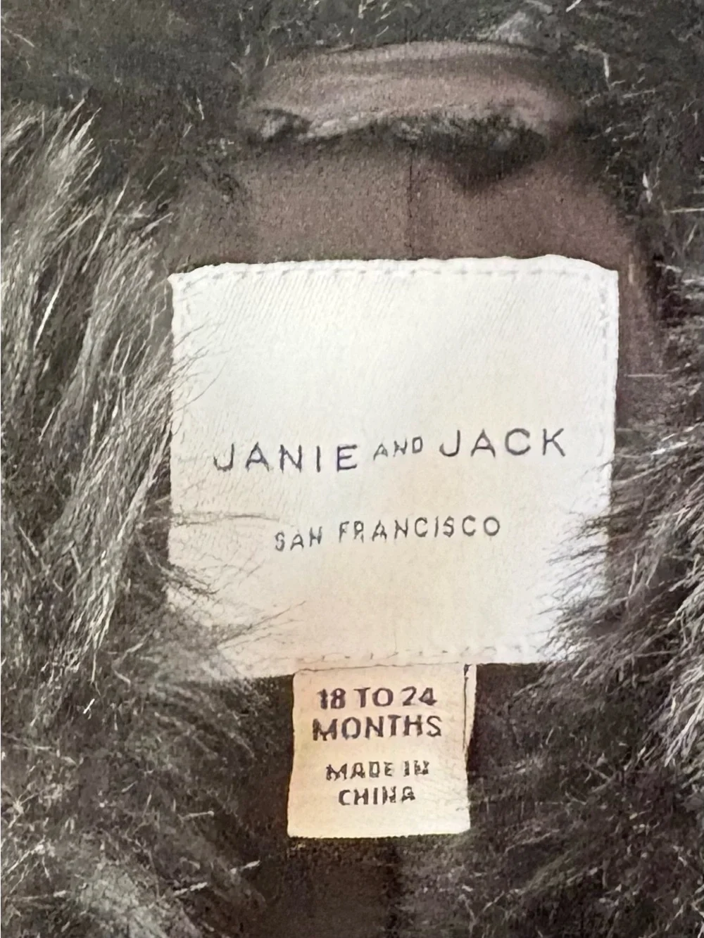 JANIE AND JACK Faux Fur Trim Coat 18 to 24 Months